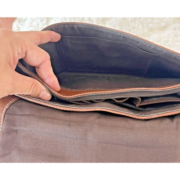 Hobo International Saddle Bag Messenger Brown Leather Shoulder Satchel Purse - Picture 14 of 16
